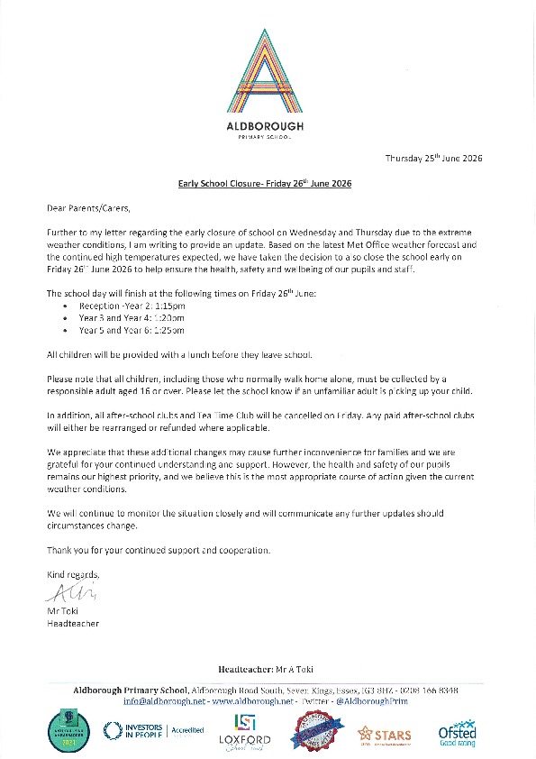 Earlyschoolclosure friday